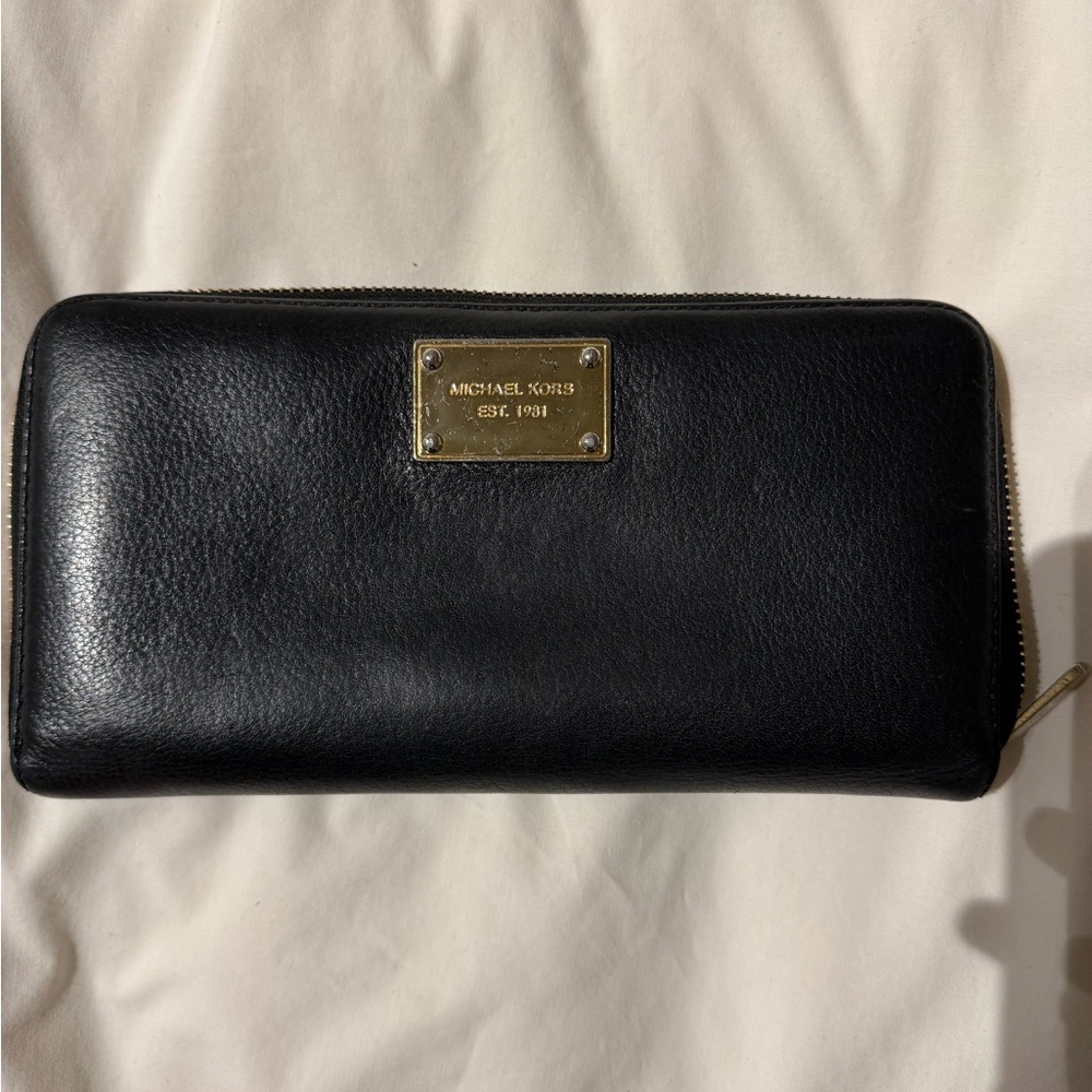 Michael Kors Large Black Leather Wallet